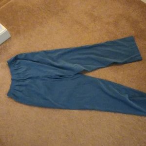 Blue suede pants